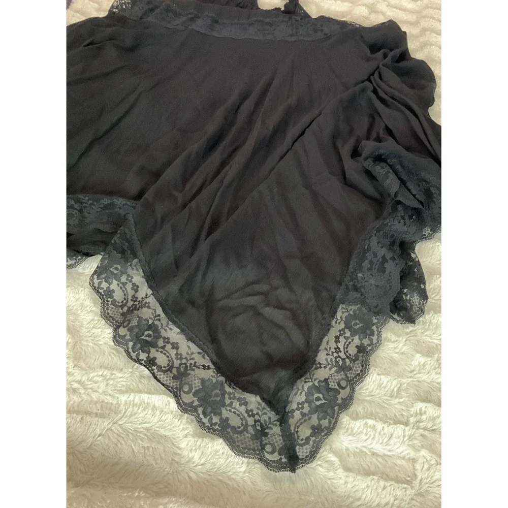 Free People Intimately Womens Small Black Go Lightly Lace Slip Dress Hanky